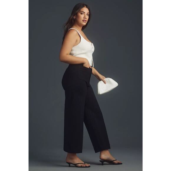 NWT Anthropologie Maeve the Collette pointe crop pants size 16W black - Picture 6 of 11
